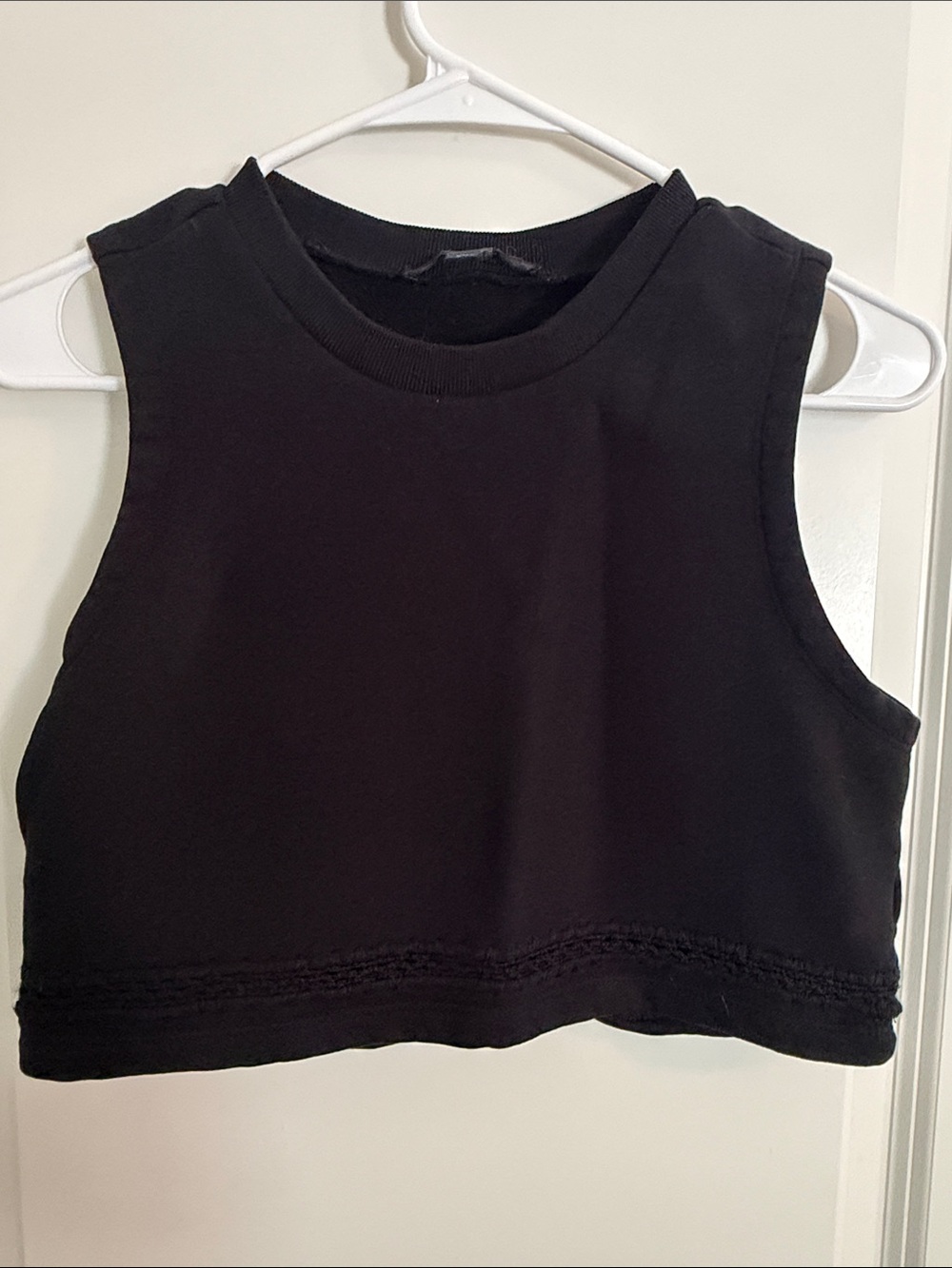 AllSaints Lila Black Cropped Sleeveless Sweatshirt Tank XS
